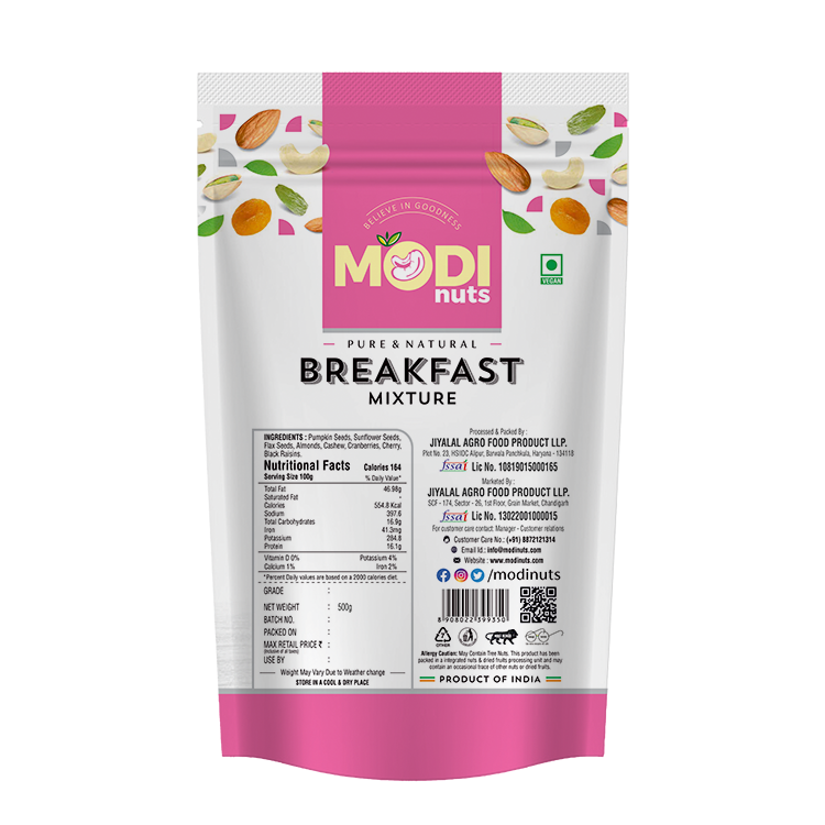 Modinuts Breakfast Mixture – High Fiber Energy Snack