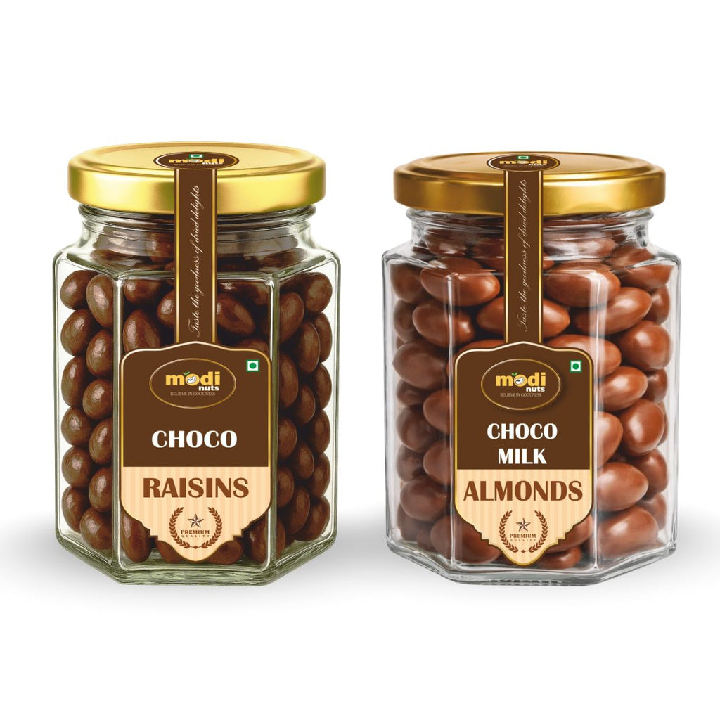 Shoco Raisins Premium Choco Almond & Choco Raisin (Pack of 2) – Modi Nuts