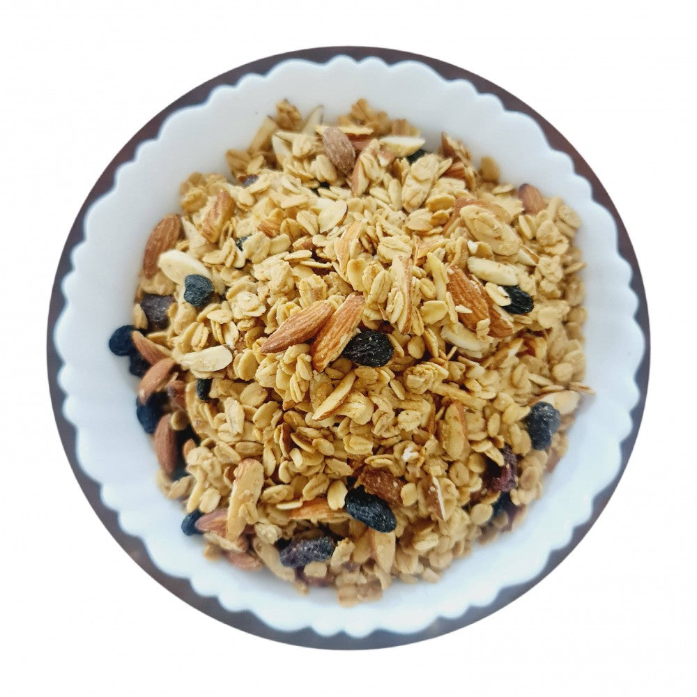 Premium roasted granola with nuts and seeds