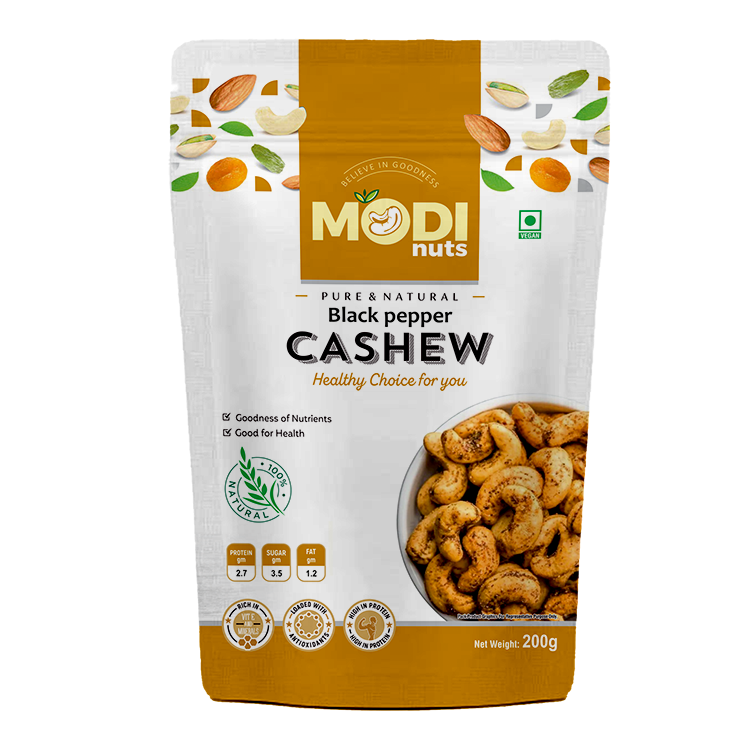 Premium Black Pepper Cashews – Spicy Roasted Snack