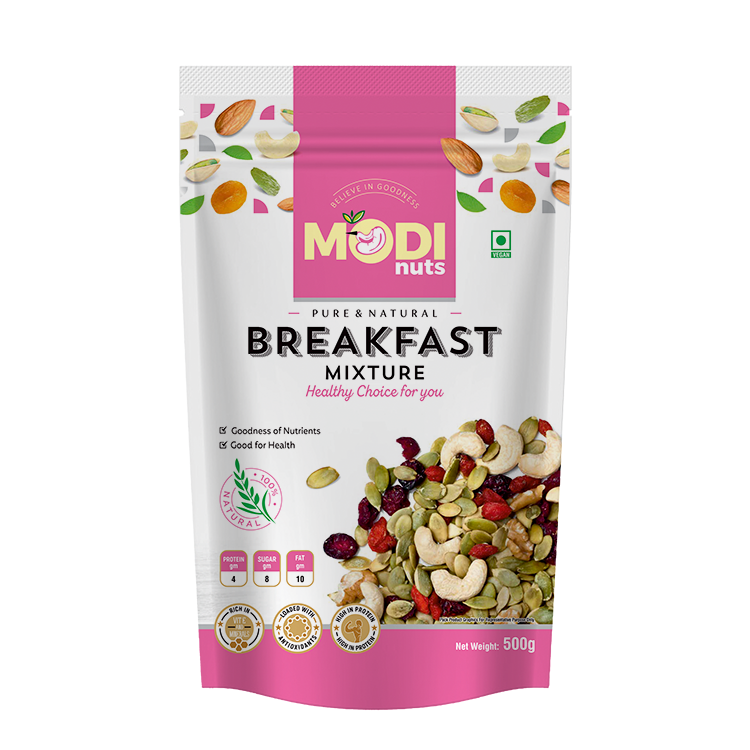 Modinuts Healthy Breakfast Mixture – Rich in Protein & Fiber