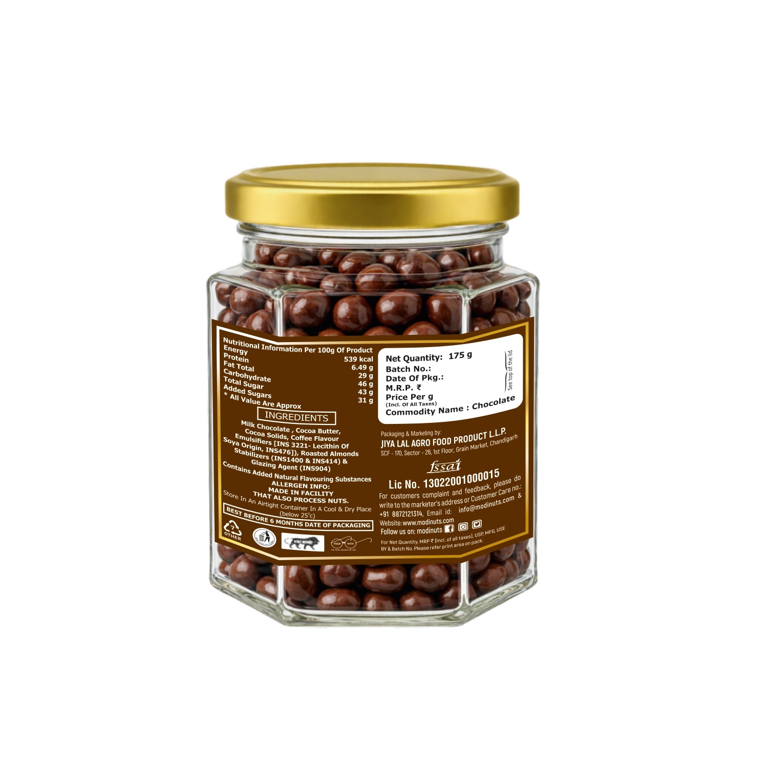 Modinuts Coffee Milk Flavored Almonds (Pack of 2)