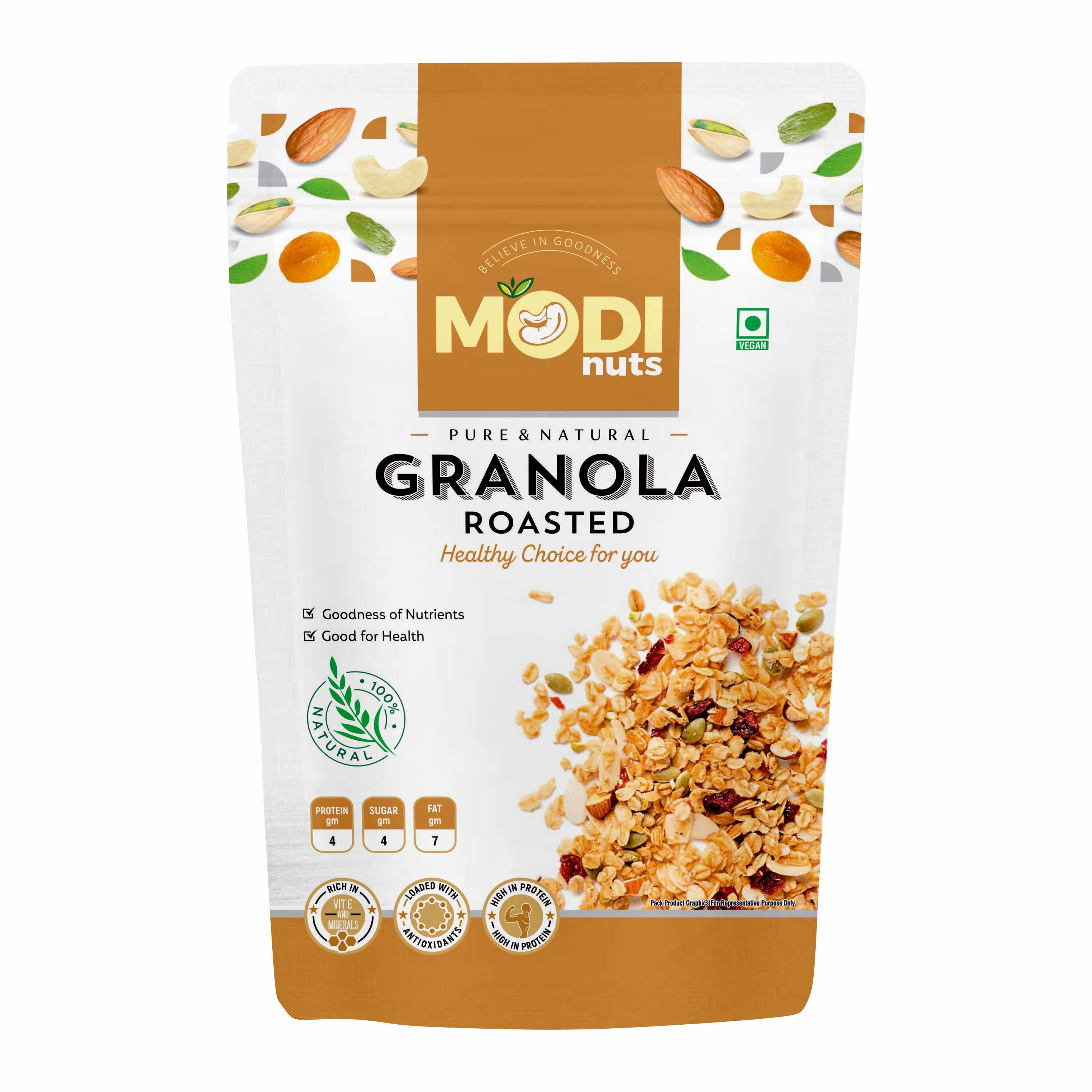 Healthy granola roast mix for breakfast and snacking