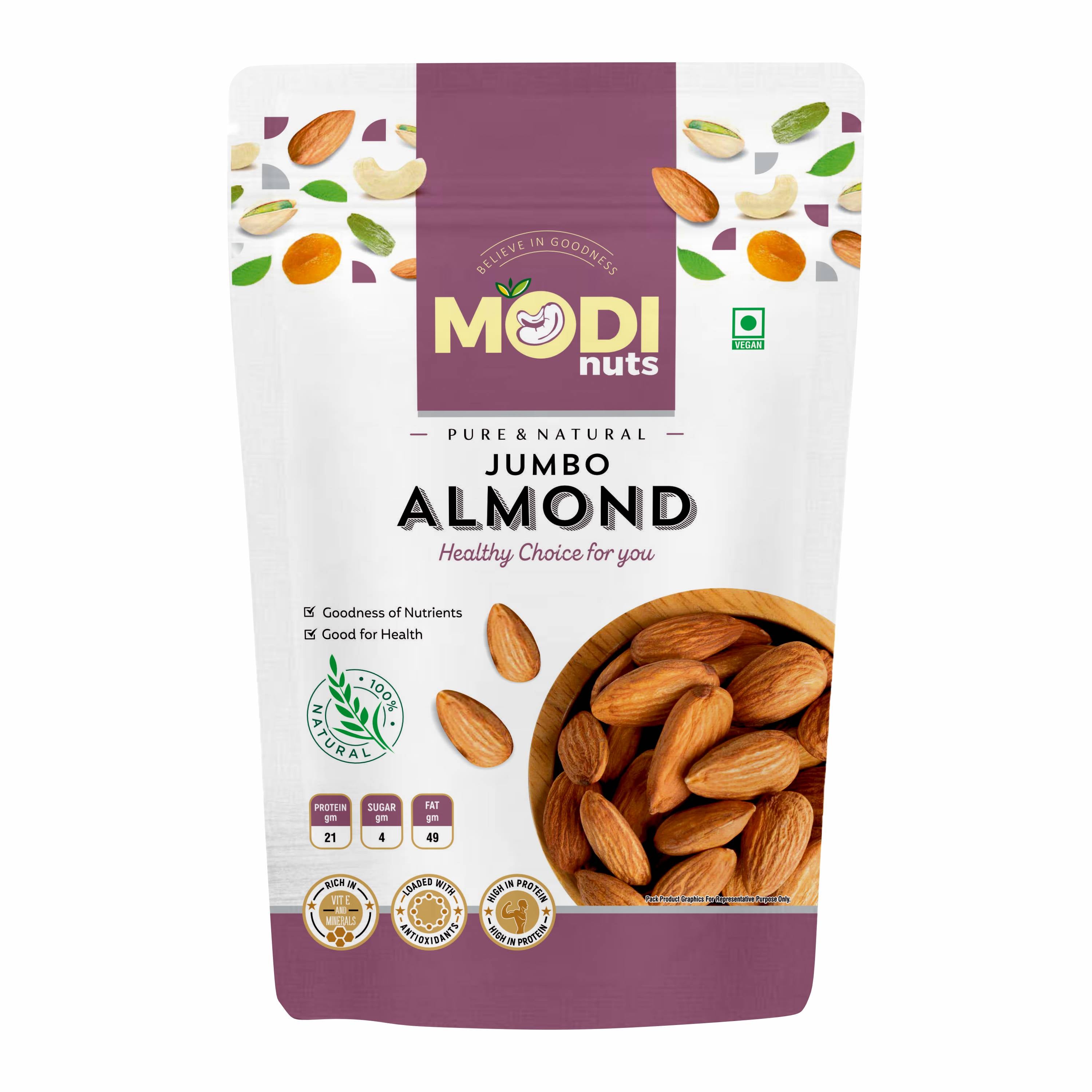 Healthy Jumbo Almonds Rich in Protein and Vitamin E