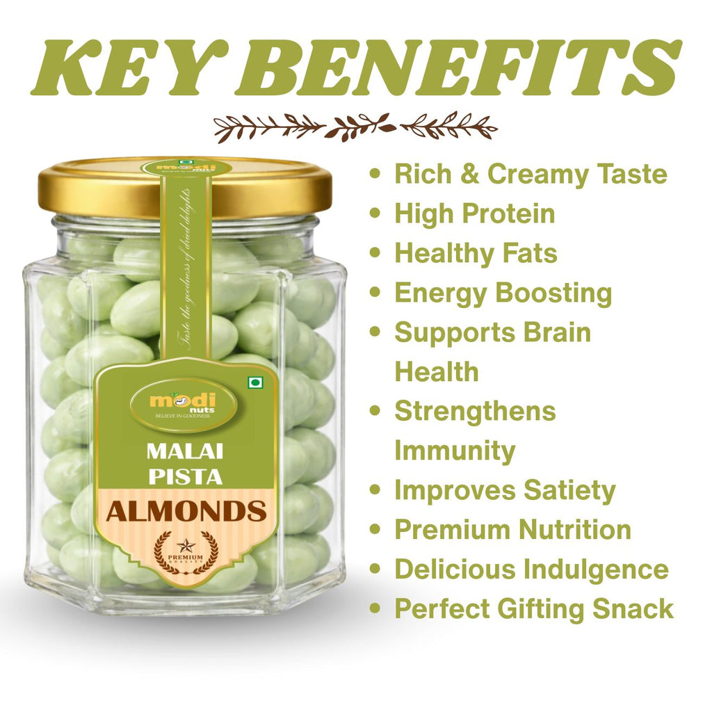 Modinuts Premium Quality Malai Pista Almonds (Pack of 2)