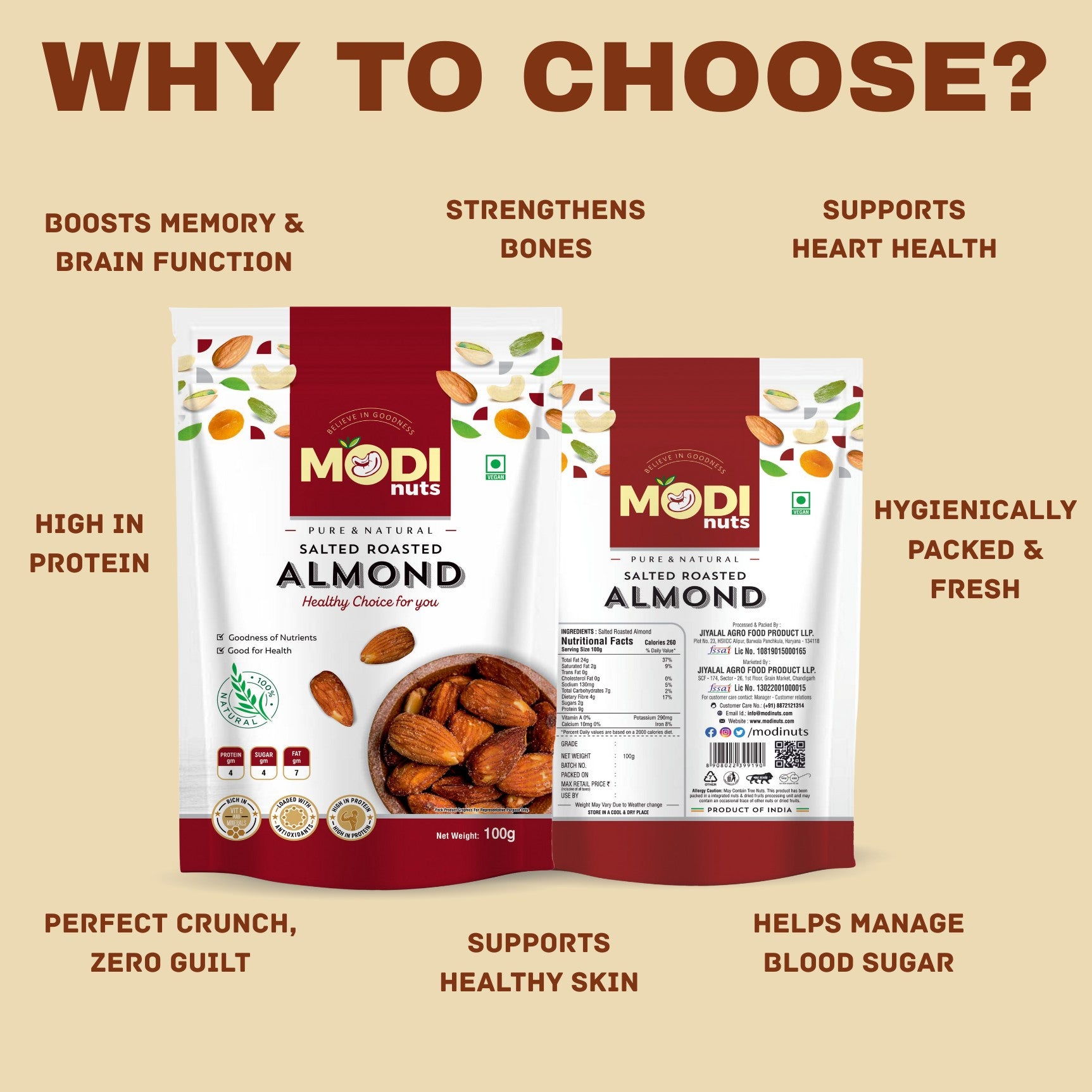 Modinuts Healthy Dry Fruit Combo Online – Almonds, Roasted Almonds, Roasted Cashews & Raisins (4 x 100g) | Daily Nutrition Mix